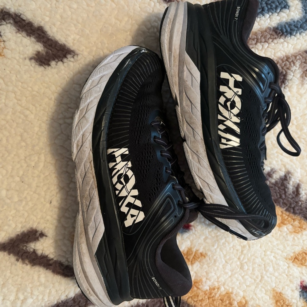 Hoka WOMEN Black and White Athletic Shoes